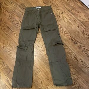 Bershka dark green cargo straight